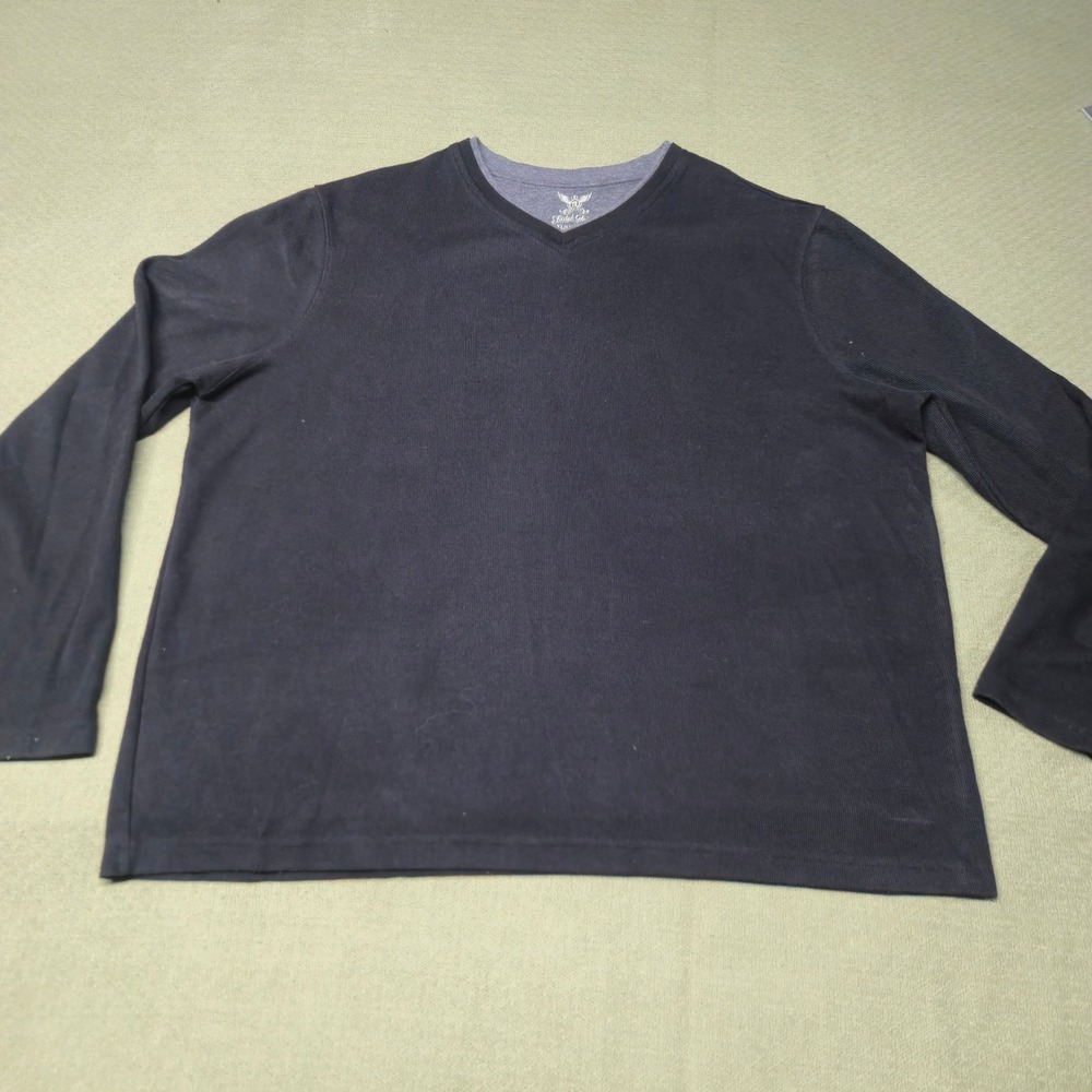 Faded Glory Mens 2XL Black Thermal V-Neck Long Sleeve Shirt FM46Y056B001 - Picture 1 of 16